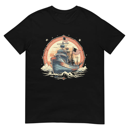 War Ship Usa Shirt Black / S