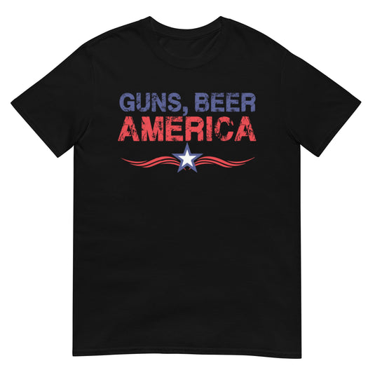 Guns Beer America Usa Shirt Black / S