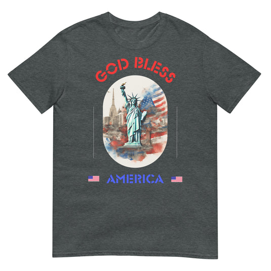 God Bless America Statue Of Liberty Shirt Dark Heather / S