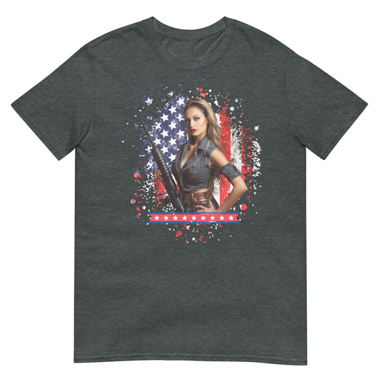 Usa Army Girl Shirt Dark Heather / S
