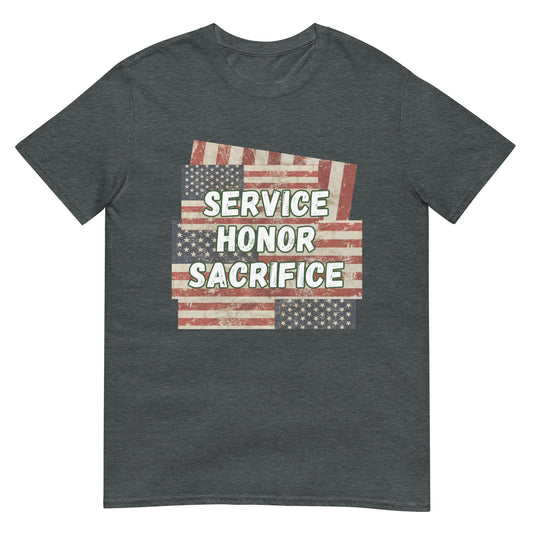 Service Honor Sacrifice Usa Shirt Dark Heather / S