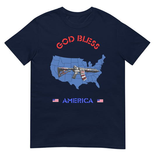 God Bless America Rifle Usa Shirt Navy / S