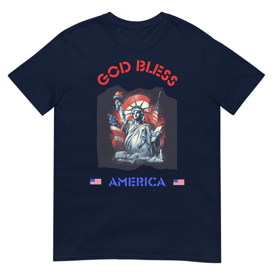 God Bless America Statue Of Liberty Usa Shirt Navy / S