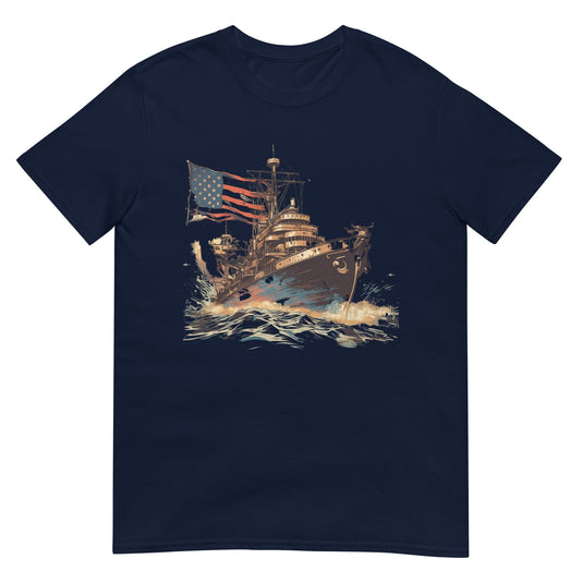 Military Ship Usa Boat Shirt Navy / S
