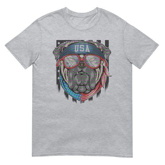 Patriotic Dog Usa Shirt Sport Grey / S
