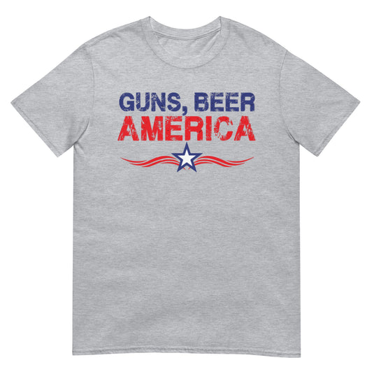 Guns Beer America Usa Shirt Sport Grey / S