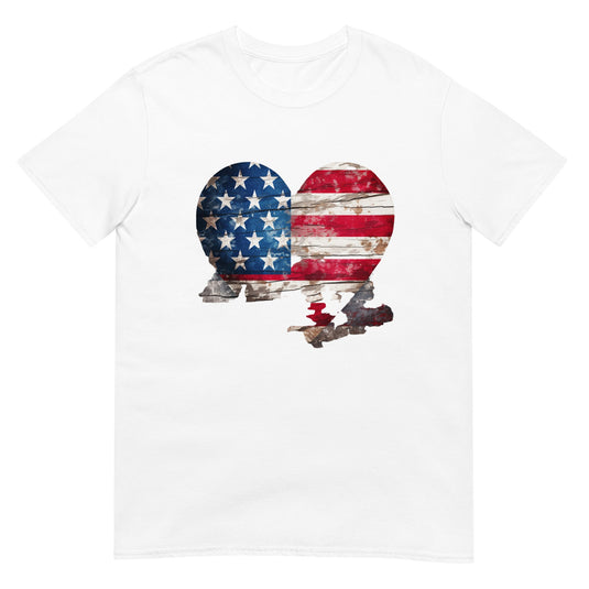 Usa Flag Heart Shirt White / S